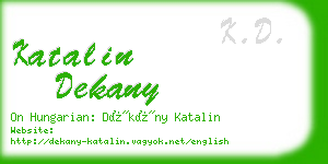 katalin dekany business card